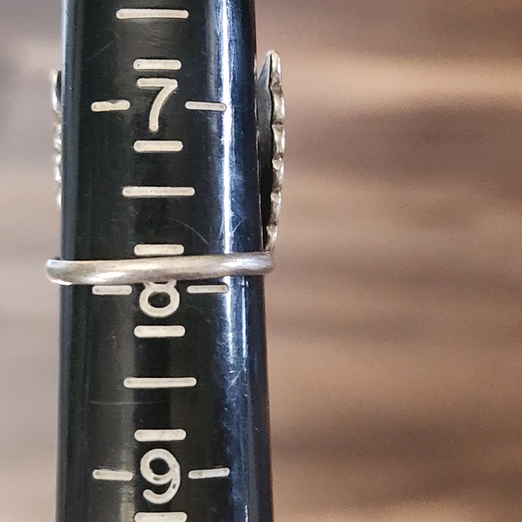 Sterling Silver Native American Turquoise Red Inlay Bird Ring Sz 8 Women Jewelry - Picture 6 of 7